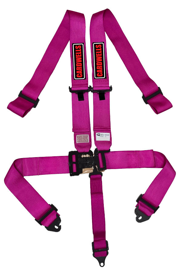 CARDWELLS 3" 5PT LEVER LATCH HARNESS SFI - PINK