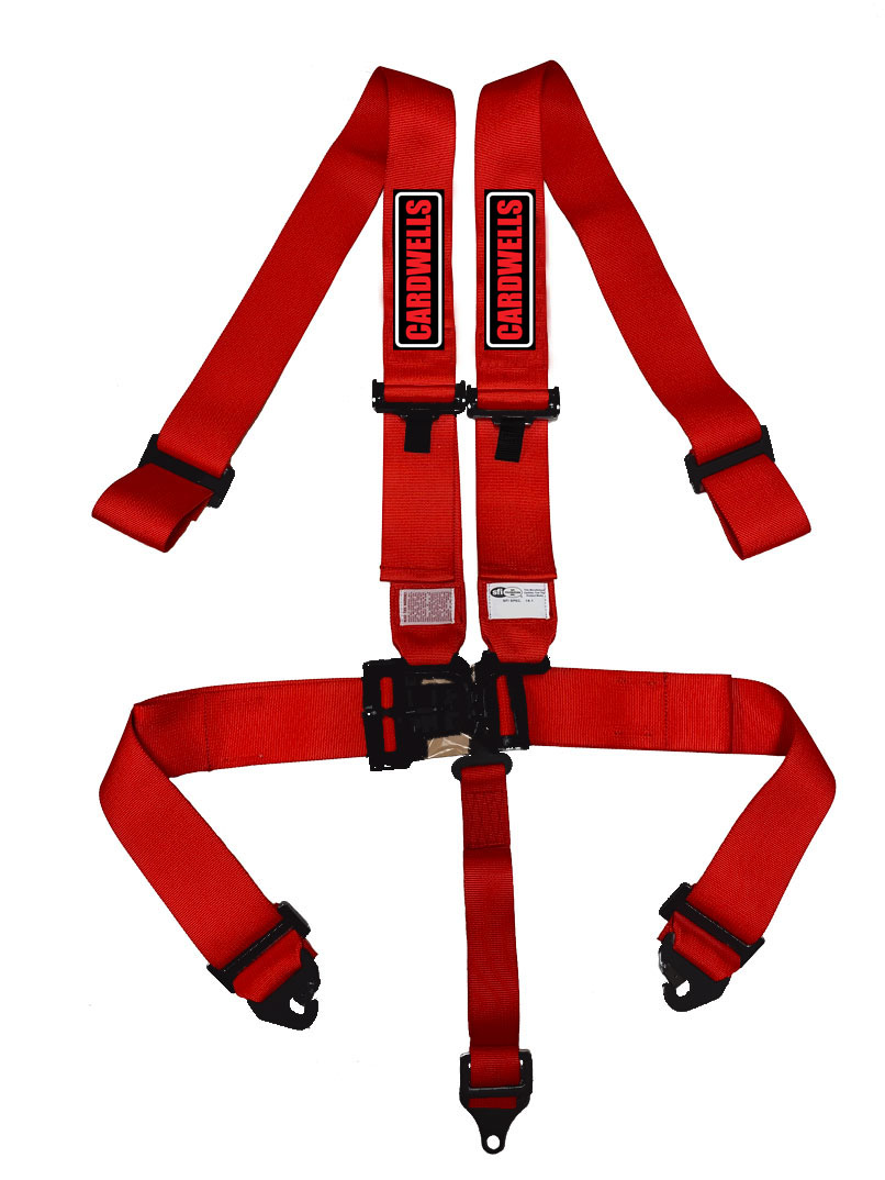 CARDWELLS 3" 5PT LEVER LATCH HARNESS SFI - RED