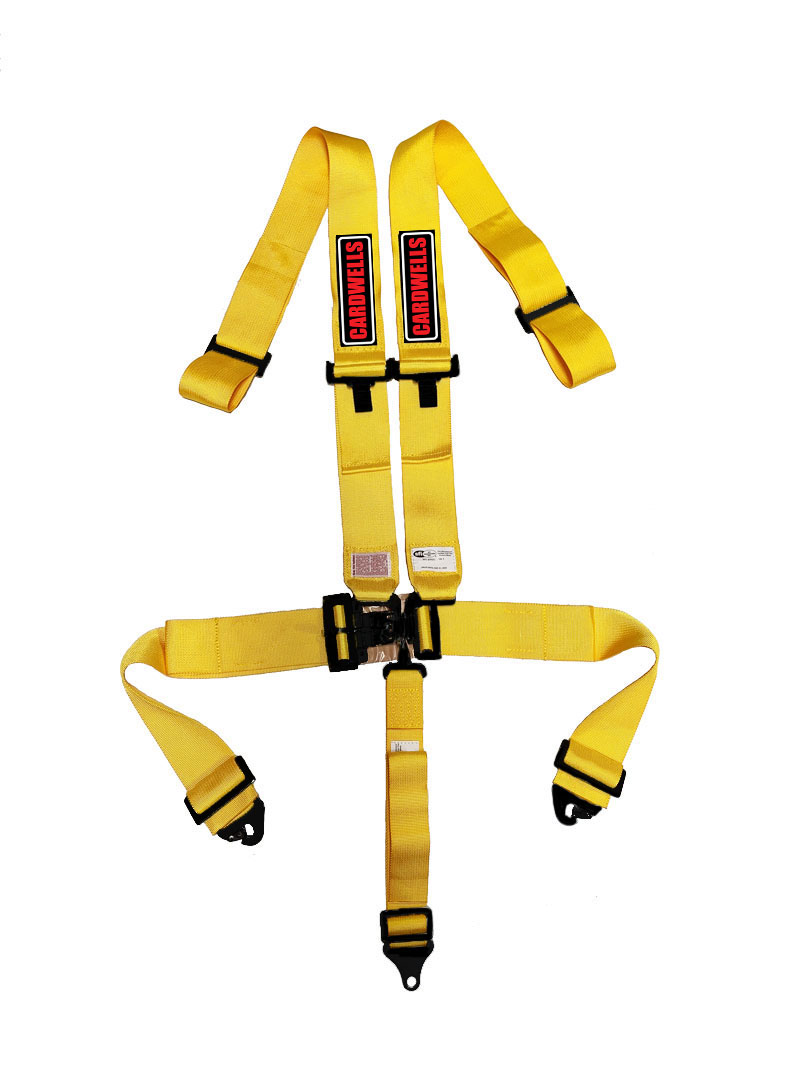 CARDWELLS 3" 5PT LEVER LATCH HARNESS SFI - YELLOW