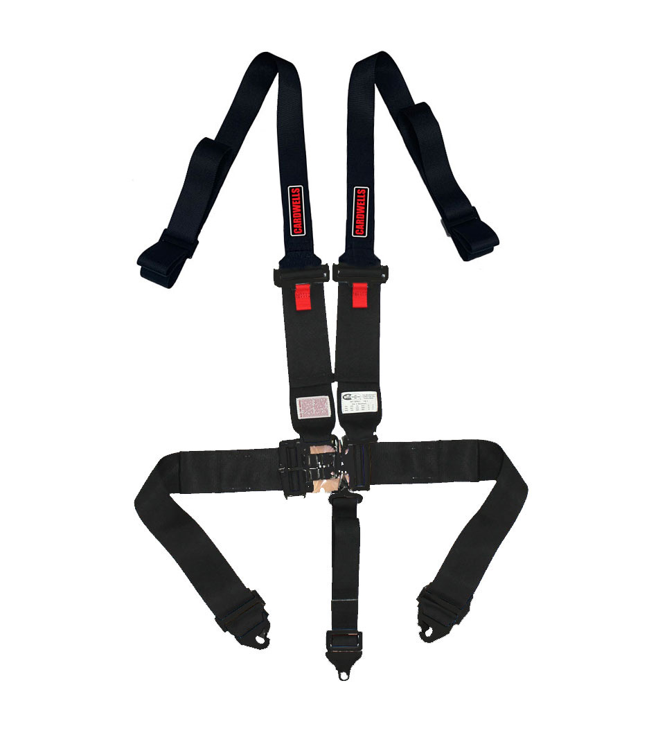 CARDWELLS 2"/3" HANS 5PT LEVER LATCH HARNESS SFI - BLACK