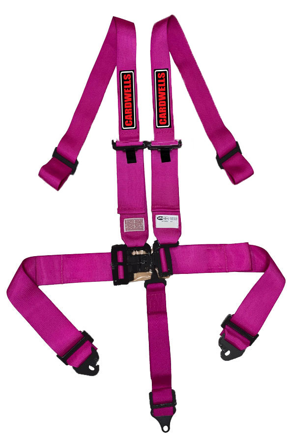 CARDWELLS 2"/3" HANS 5PT LEVER LATCH HARNESS SFI - PINK