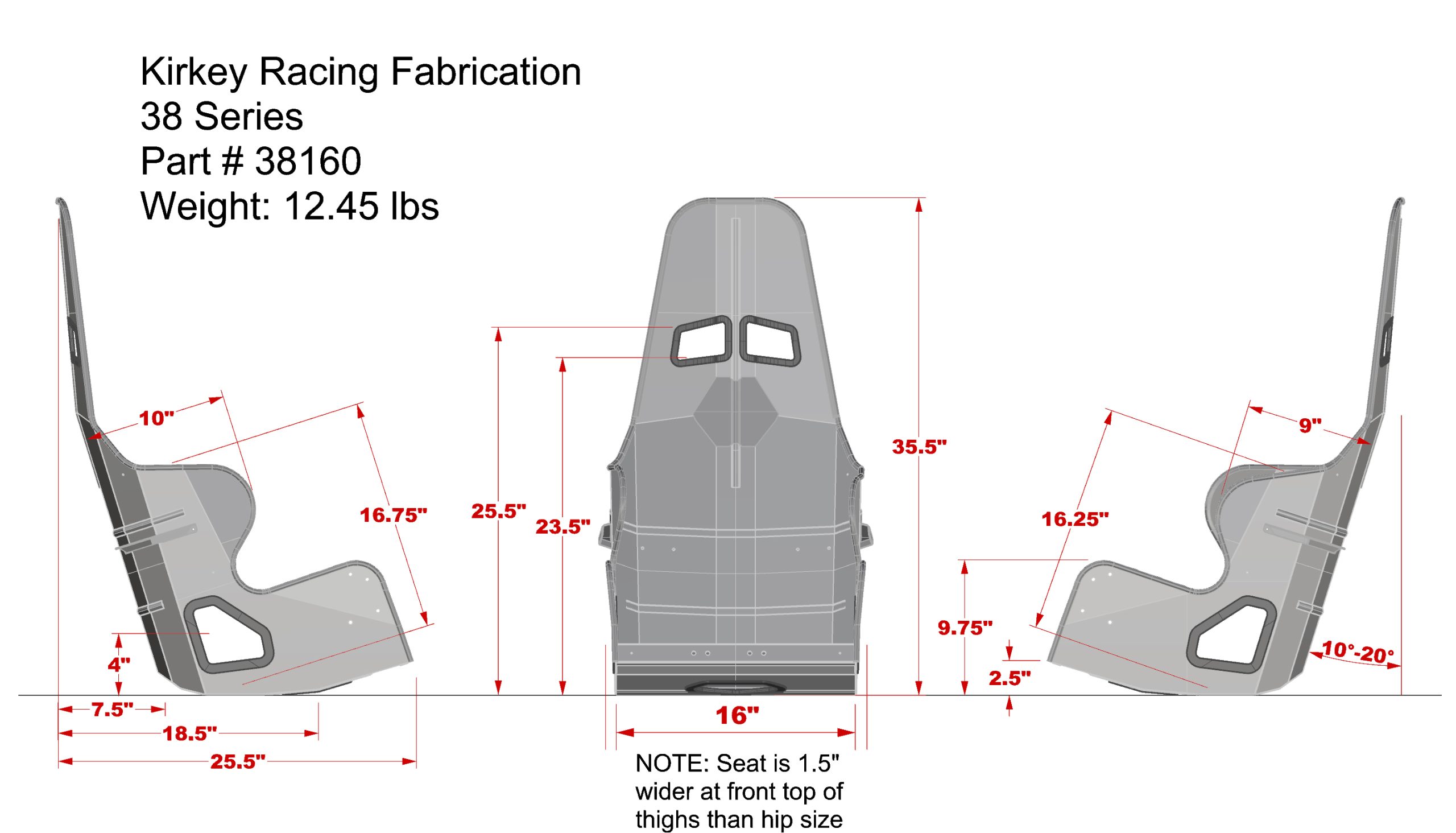 KIRKEY RACING 38 SERIES LAYBACK/UPRIGHT SEAT