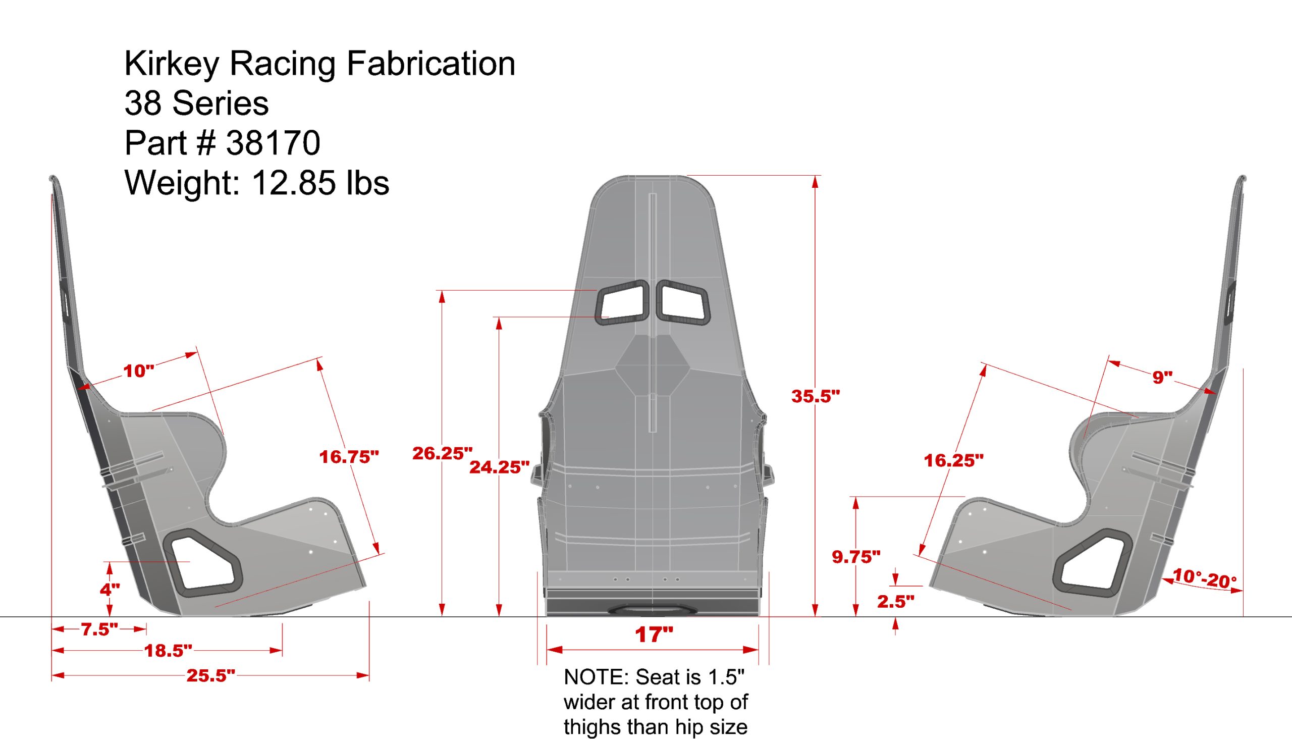 KIRKEY RACING 38 SERIES LAYBACK/UPRIGHT SEAT