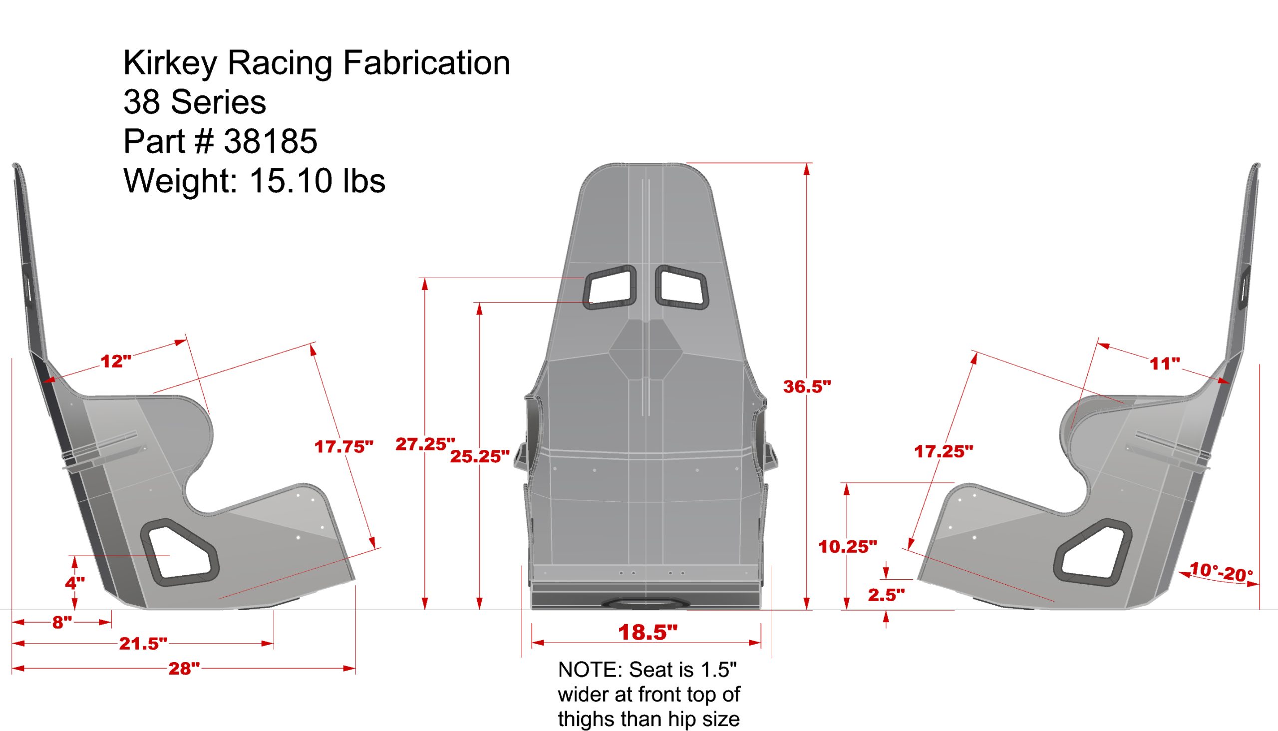 KIRKEY RACING 38 SERIES LAYBACK/UPRIGHT SEAT