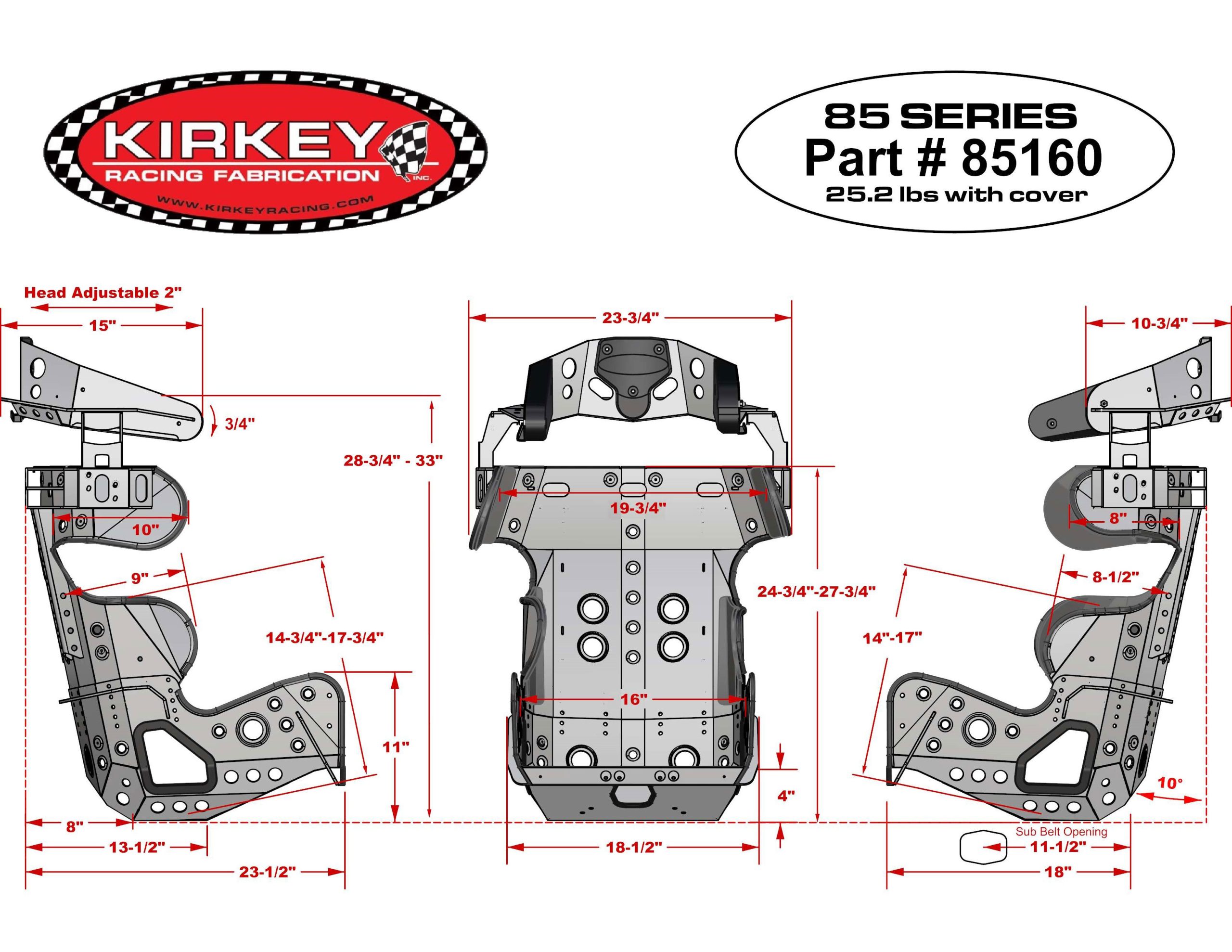 KIRKEY RACING 85 SERIES CONTAINMENT SEAT